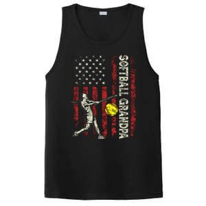 Softball Grandpa Us Flag Gifts Dad Patriotic Fathers Day PosiCharge Competitor Tank