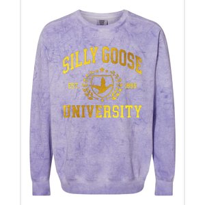 Silly Goose University Meme Funny Colorblast Crewneck Sweatshirt