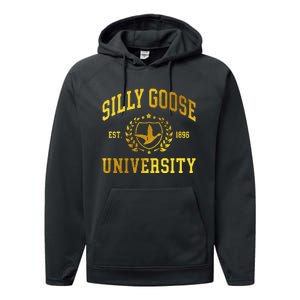 Silly Goose University Meme Funny Performance Fleece Hoodie