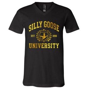 Silly Goose University Meme Funny V-Neck T-Shirt