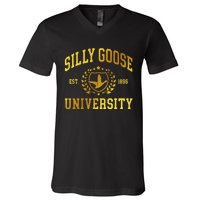 Silly Goose University Meme Funny V-Neck T-Shirt