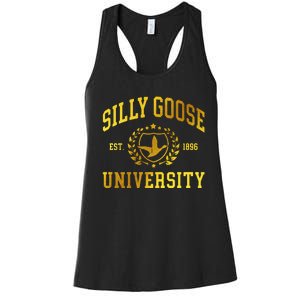 Silly Goose University Meme Funny Women's Racerback Tank