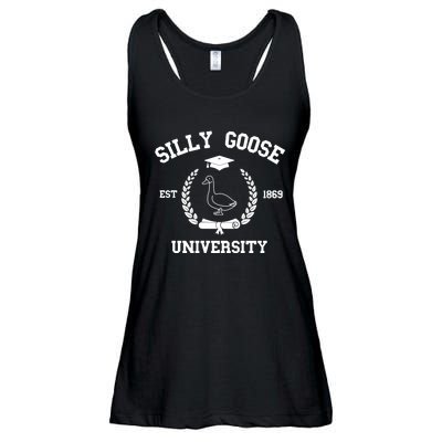 Silly Goose University Funny Bird Lover Silly Goose Meme Ladies Essential Flowy Tank