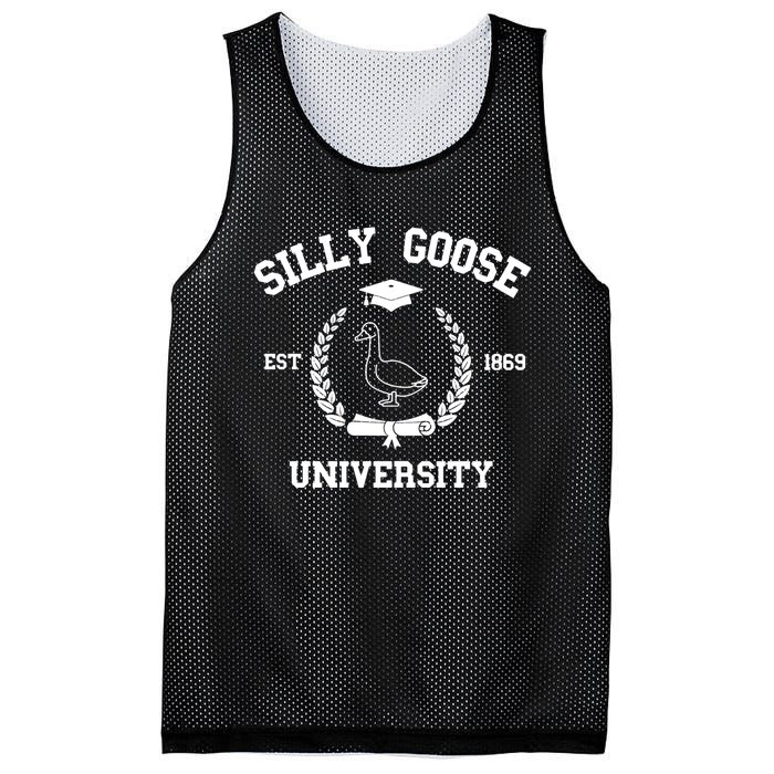 Silly Goose University Funny Bird Lover Silly Goose Meme Mesh Reversible Basketball Jersey Tank