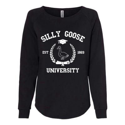 Silly Goose University Funny Bird Lover Silly Goose Meme Womens California Wash Sweatshirt