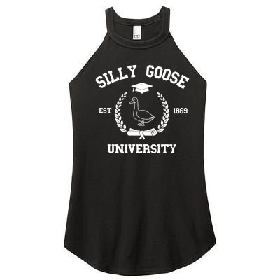 Silly Goose University Funny Bird Lover Silly Goose Meme Women's Perfect Tri Rocker Tank