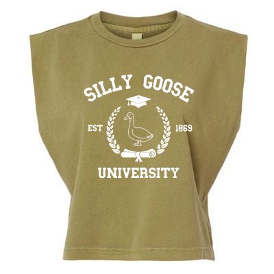 Silly Goose University Funny Bird Lover Silly Goose Meme Garment-Dyed Women's Muscle Tee