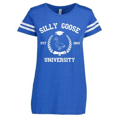 Silly Goose University Funny Bird Lover Silly Goose Meme Enza Ladies Jersey Football T-Shirt