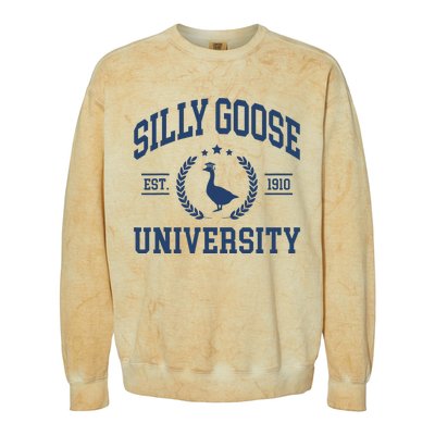 Silly Goose University Funny Goose On The Loose Funny Saying Colorblast Crewneck Sweatshirt