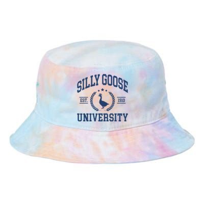 Silly Goose University Funny Goose On The Loose Funny Saying Tie Dye Newport Bucket Hat