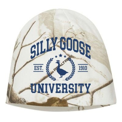 Silly Goose University Funny Goose On The Loose Funny Saying Kati - Camo Knit Beanie