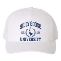 Silly Goose University Funny Goose On The Loose Funny Saying Yupoong Adult 5-Panel Trucker Hat