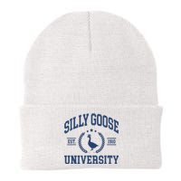 Silly Goose University Funny Goose On The Loose Funny Saying Knit Cap Winter Beanie