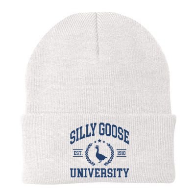 Silly Goose University Funny Goose On The Loose Funny Saying Knit Cap Winter Beanie