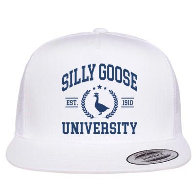 Silly Goose University Funny Goose On The Loose Funny Saying Flat Bill Trucker Hat