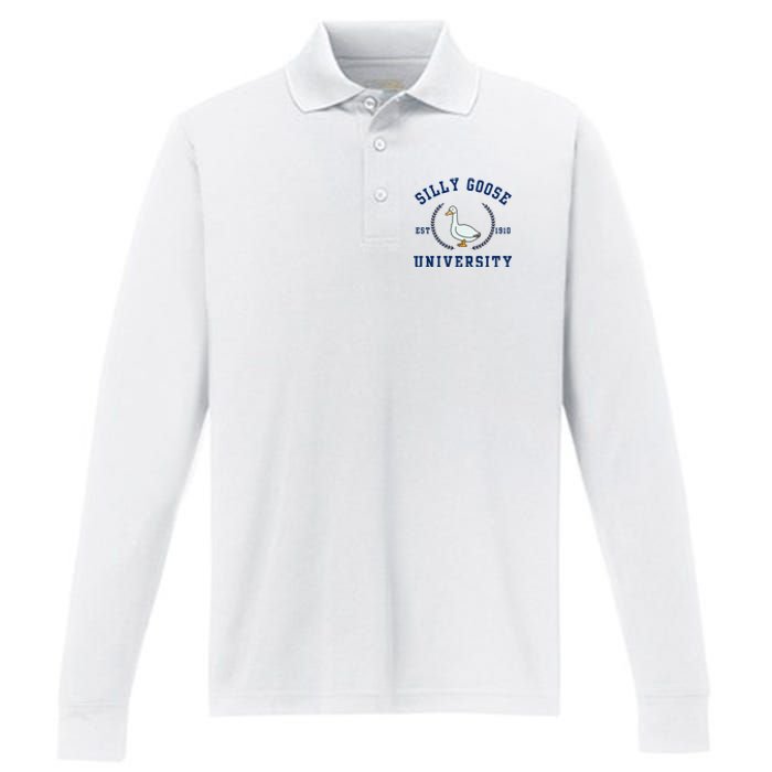 Silly Goose University Performance Long Sleeve Polo