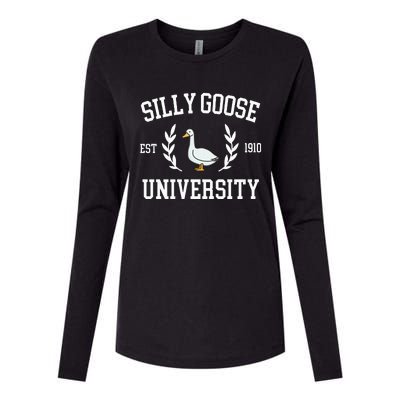 Silly Goose University Funny Goose Meme Costume Womens Cotton Relaxed Long Sleeve T-Shirt