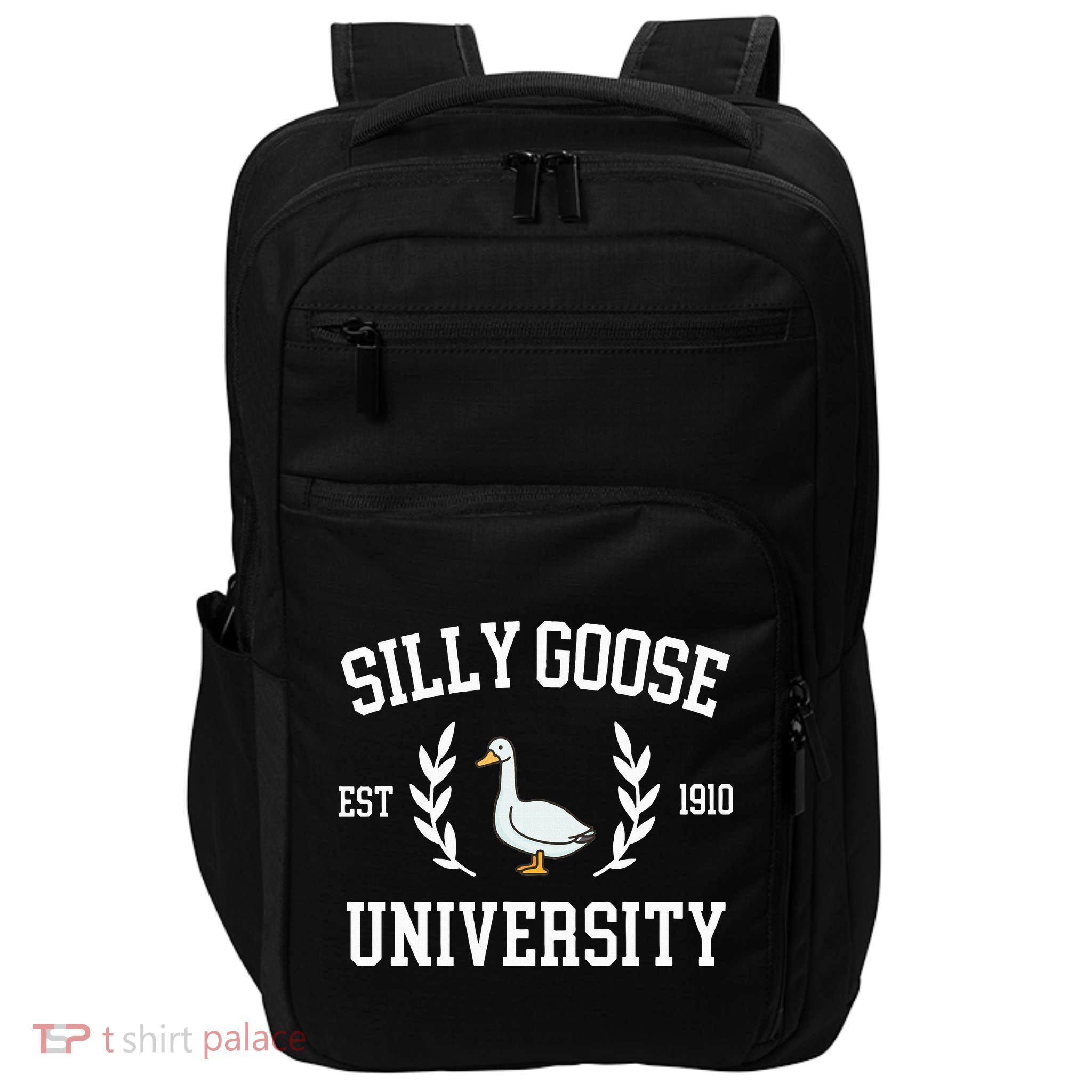 Silly Goose University Funny Goose Meme Costume Impact Tech Backpack