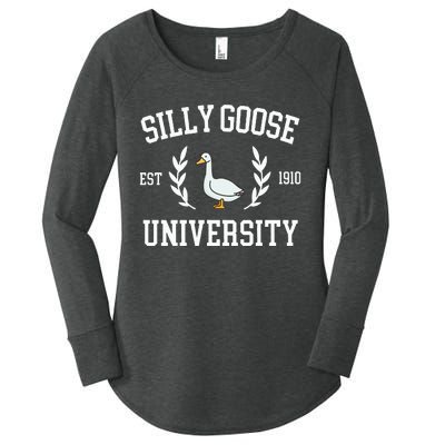 Silly Goose University Funny Goose Meme Costume Women's Perfect Tri Tunic Long Sleeve Shirt