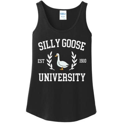 Silly Goose University Funny Goose Meme Costume Ladies Essential Tank