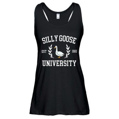 Silly Goose University Funny Goose Meme Costume Ladies Essential Flowy Tank