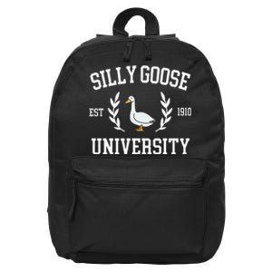 Silly Goose University Funny Goose Meme Costume 16 in Basic Backpack