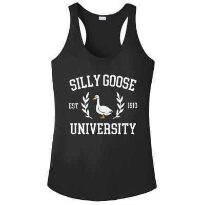 Silly Goose University Funny Goose Meme Costume Ladies PosiCharge Competitor Racerback Tank