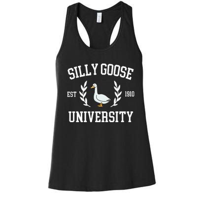 Silly Goose University Funny Goose Meme Costume Women's Racerback Tank