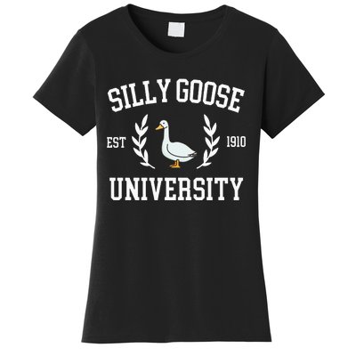 Silly Goose University Funny Goose Meme Costume Women's T-Shirt