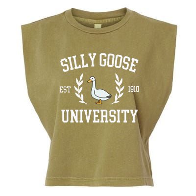 Silly Goose University Funny Goose Meme Costume Garment-Dyed Women's Muscle Tee