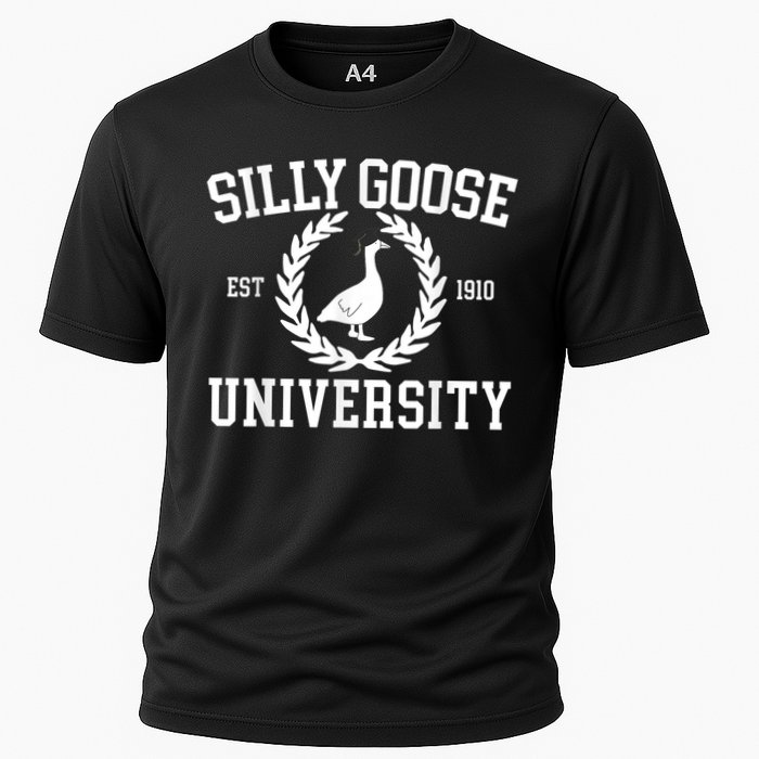 Silly Goose University Silly Goose Funny Meme School Bird Cooling Performance Crew T-Shirt