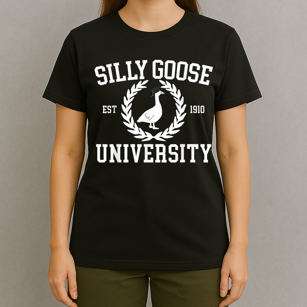 Silly Goose University Silly Goose Funny Meme School Bird T-Shirt