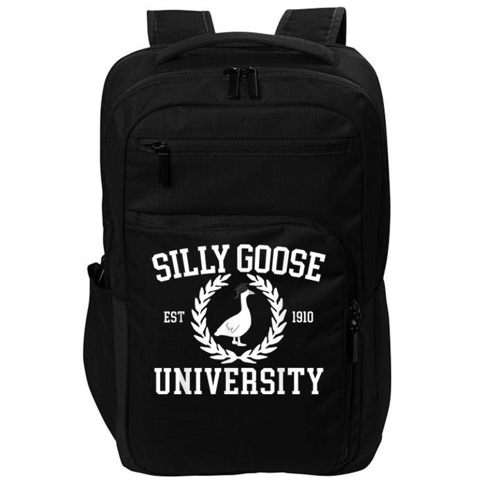 Silly Goose University Silly Goose Funny Meme School Bird Impact Tech Backpack