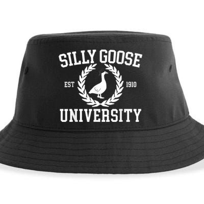 Silly Goose University Silly Goose Funny Meme School Bird Sustainable Bucket Hat