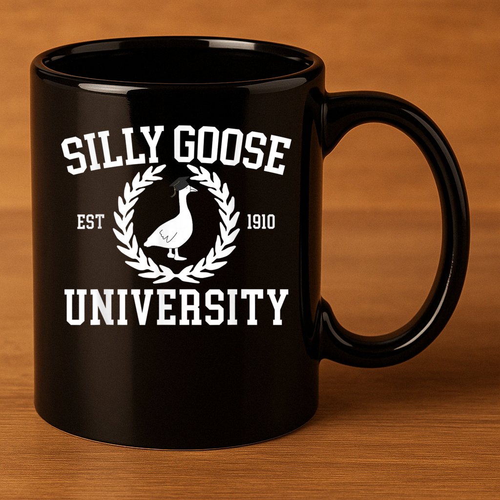 Silly Goose University Silly Goose Funny Meme School Bird 11oz C Handle Ceramic Mug