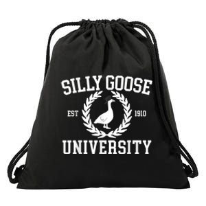 Silly Goose University Silly Goose Funny Meme School Bird Drawstring Bag