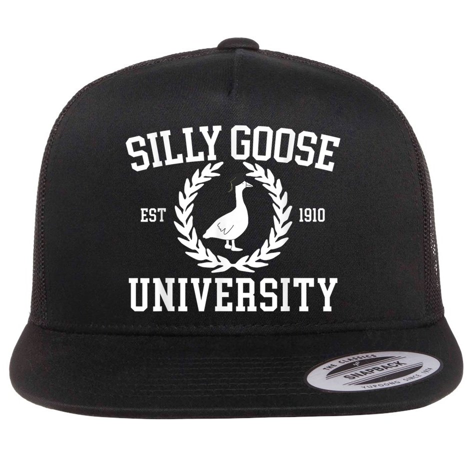 Silly Goose University Silly Goose Funny Meme School Bird Flat Bill Trucker Hat