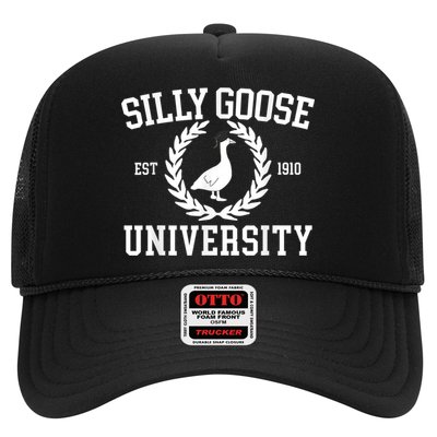 Silly Goose University Silly Goose Funny Meme School Bird Trucker Hat
