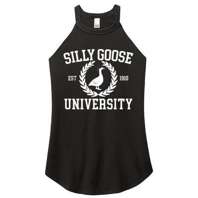 Silly Goose University Silly Goose Funny Meme School Bird Women's Perfect Tri Rocker Tank