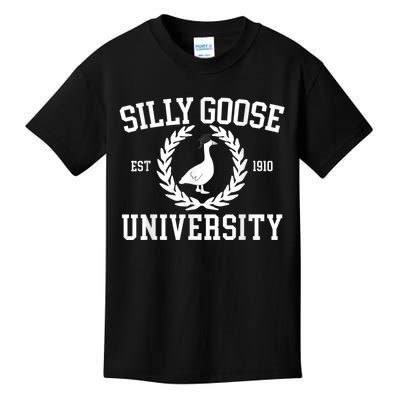 Silly Goose University Silly Goose Funny Meme School Bird Kids T-Shirt