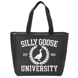 Silly Goose University Silly Goose Funny Meme School Bird Zip Tote Bag