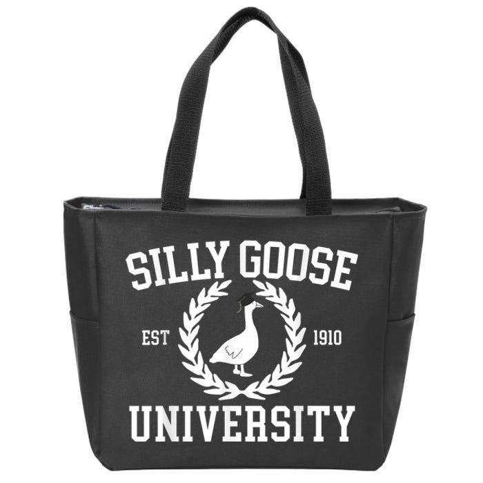 Silly Goose University Silly Goose Funny Meme School Bird Zip Tote Bag