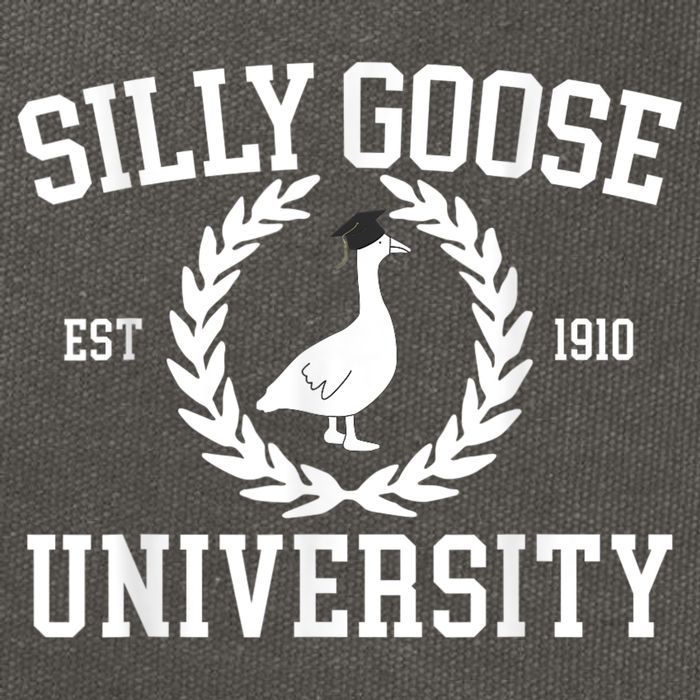 Silly Goose University Silly Goose Funny Meme School Bird Cotton Canvas Backpack