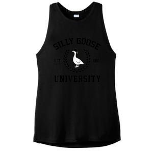 Silly Goose University Silly Goose Funny Meme School Bird Ladies PosiCharge Tri-Blend Wicking Tank