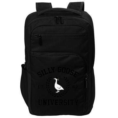 Silly Goose University Silly Goose Funny Meme School Bird Impact Tech Backpack