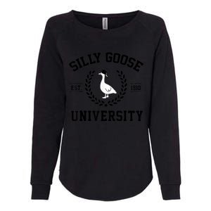 Silly Goose University Silly Goose Funny Meme School Bird Womens California Wash Sweatshirt