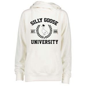 Silly Goose University Silly Goose Funny Meme School Bird Womens Funnel Neck Pullover Hood