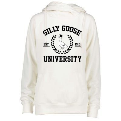 Silly Goose University Silly Goose Funny Meme School Bird Womens Funnel Neck Pullover Hood