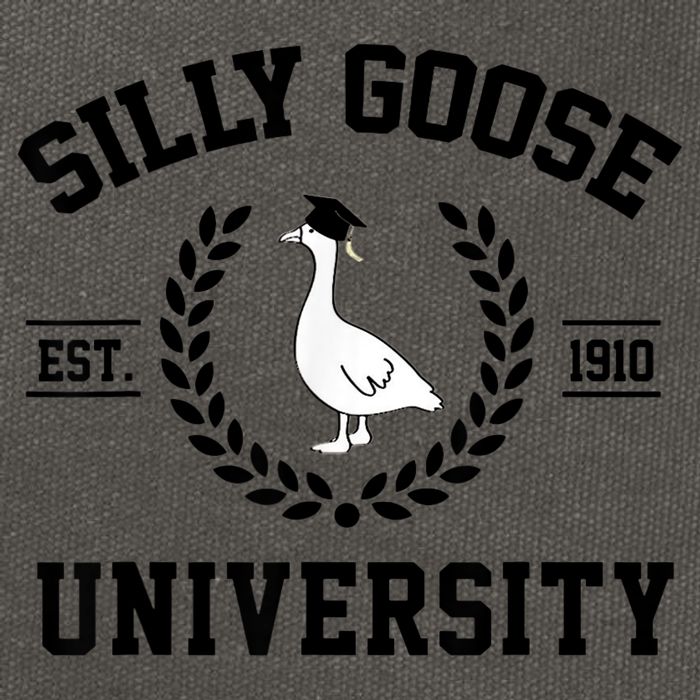 Silly Goose University Silly Goose Funny Meme School Bird Cotton Canvas Backpack