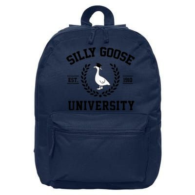 Silly Goose University Silly Goose Funny Meme School Bird 16 in Basic Backpack